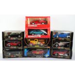 Ten 1:18 scale Diecast boxed model cars