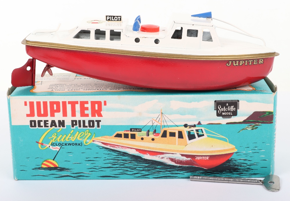 Sutcliffe ‘Jupiter’ Ocean Pilot Clockwork Tinplate Cruiser Boat - Image 2 of 5