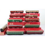 Eleven Hornby Dublo 00 Gauge 2-Rail Boxed Coaches