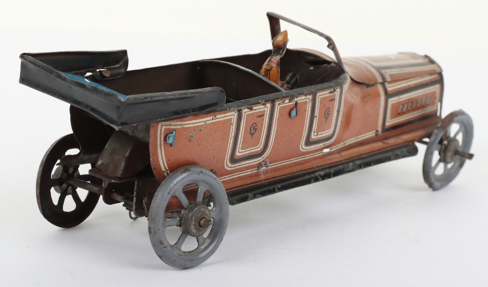 A Fischer tinplate clockwork four-seater open tourer penny toy car, German 1920s, - Image 4 of 5