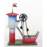Bing tinplate water mill toy, circa 1910