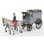 A CR (Rossignol) tinplate Horse Drawn Army wagon, French circa 1900