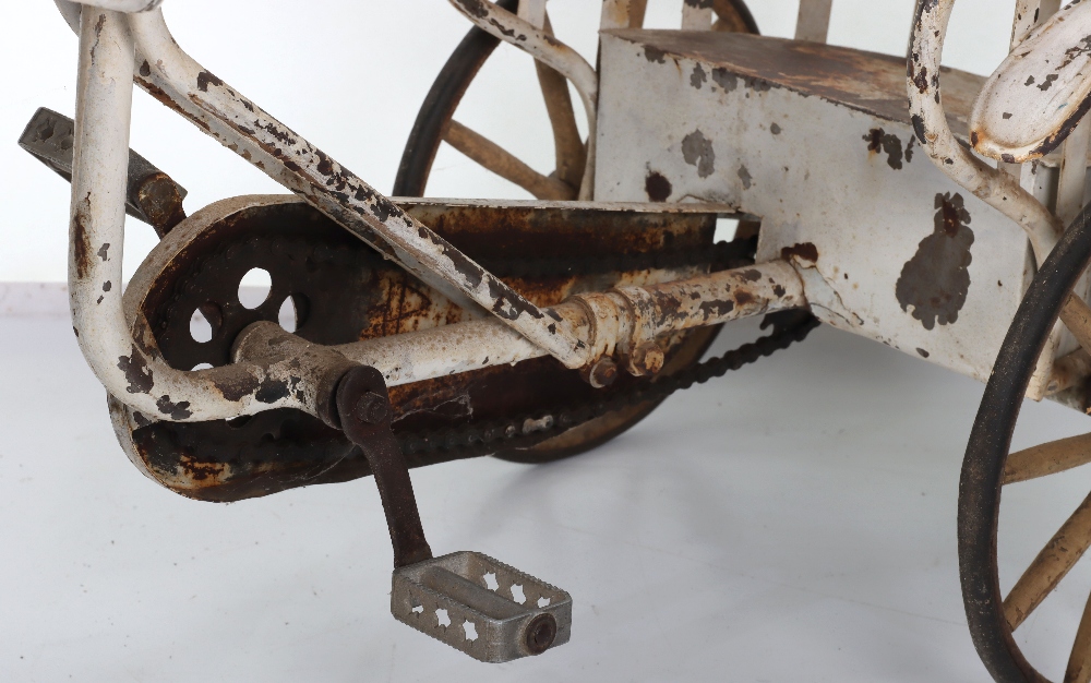 A very rare and early French pressed steel child’s pedal horse and trap, circa 1900 - Image 6 of 9