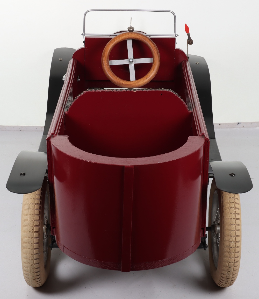 A large scratch built wooden and metal two seater child’s pedal car - Image 10 of 12