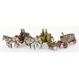 Two military tinplate horse drawn Penny Toys, German 1930s