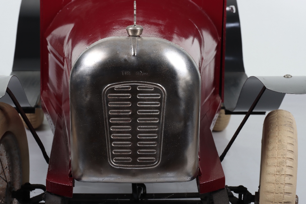 A large scratch built wooden and metal two seater child’s pedal car - Image 5 of 12