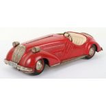 Distler tinplate clockwork open top Sports Tourer, German 1950s