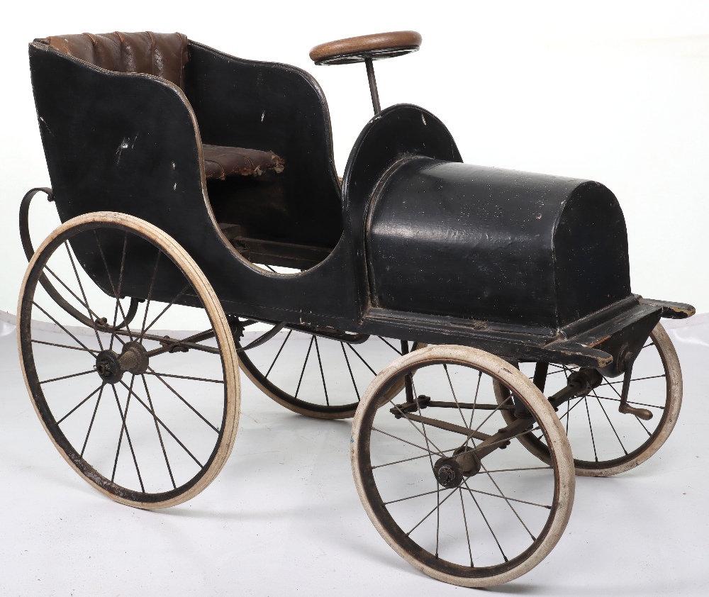 An Edwardian wooden and aluminium child’s chain driven pedal car, English circa 1908 - Image 3 of 9