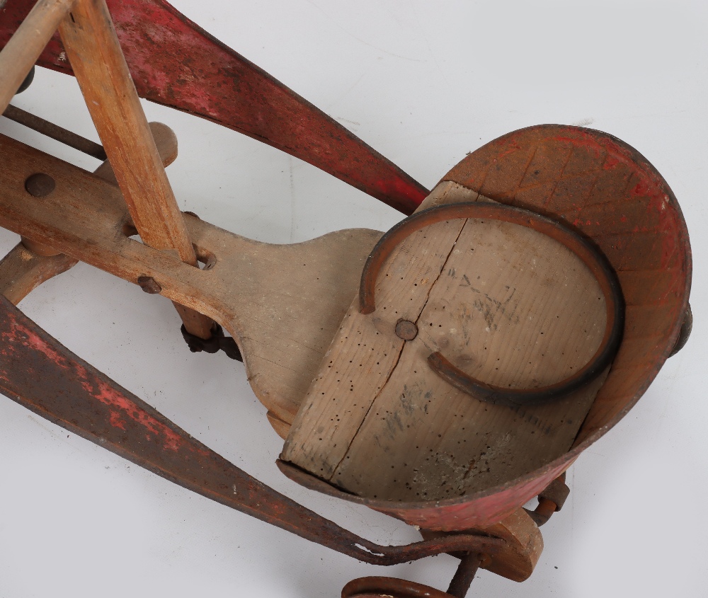 A pressed steel and wooden hand operated child’s car, French 1920s - Image 3 of 7