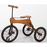 French child’s wooden tricycle, 1920s