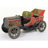 A Hans Eberl tinplate clockwork Open four-seater Tourer, German circa 1910