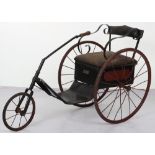 German aluminium, wood and steel three-wheel perambulator, late 19th century