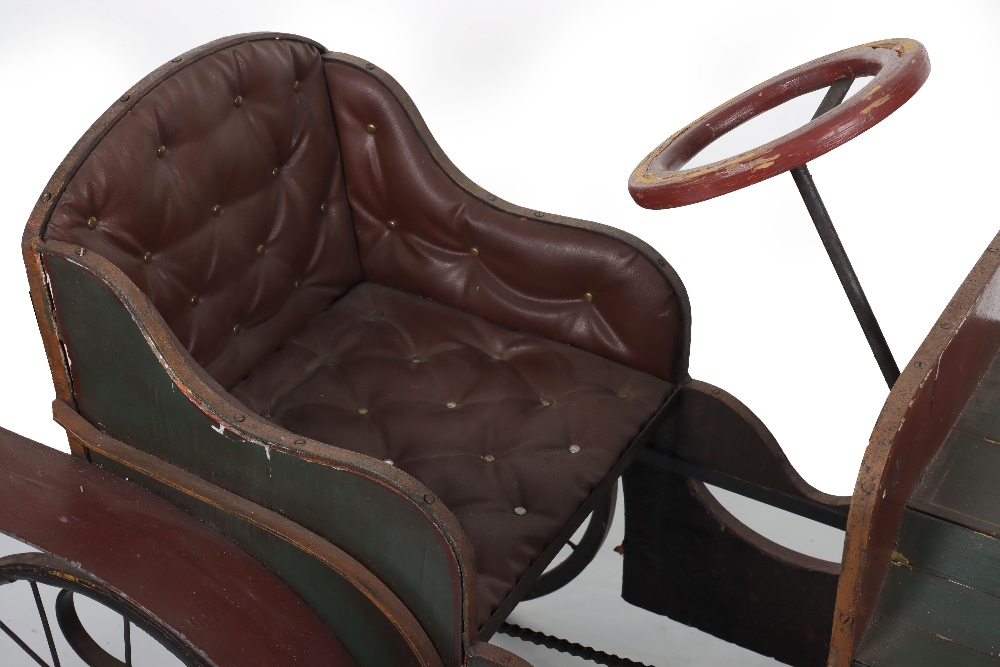 A fine Edwardian wooden vintage child’s chain driven pedal car, probably English circa 1910 - Image 2 of 8