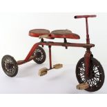 Tri-ang child’s scarce tandem tricycle, circa 1940,