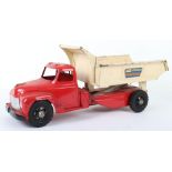 Mettoy cast metal and pressed steel Buddy L Hydraulic Dump Truck, British 1950s