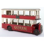 Lines Brothers wooden Double Decker General bus with electric interior light, 1920s