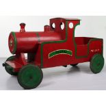 A wood and steel Leeway Flyer child’s pedal locomotive, English 1970s