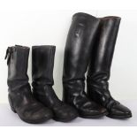 Pair of WW2 Style German Black Leather Boots
