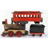 A Weeden Dart live steam locomotive, tender and Passenger coach, American circa 1890,