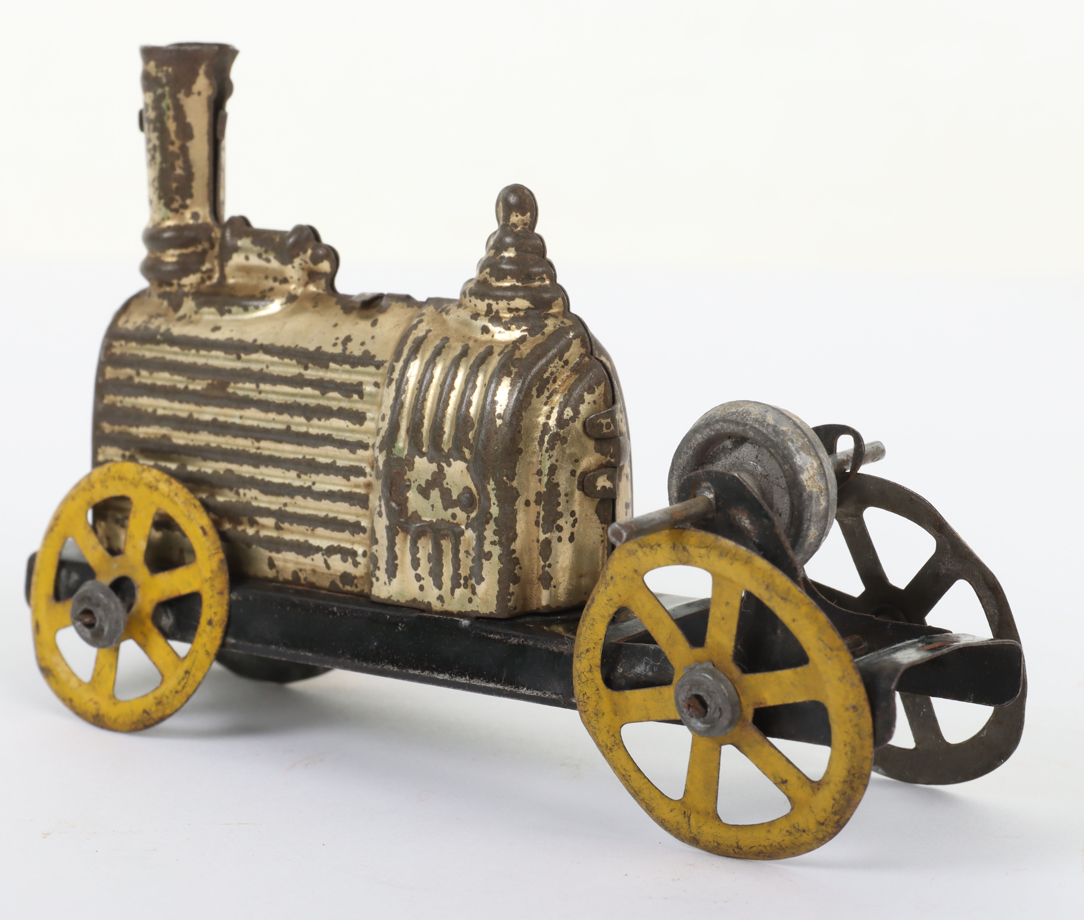 A C.R (Rossignol) pressed tinplate friction driven penny toy of an early locomotive, French circa 19 - Image 3 of 5