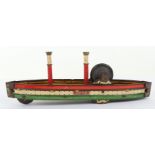 Rare Hess 1045 tinplate friction driven toy ship, German circa 1905