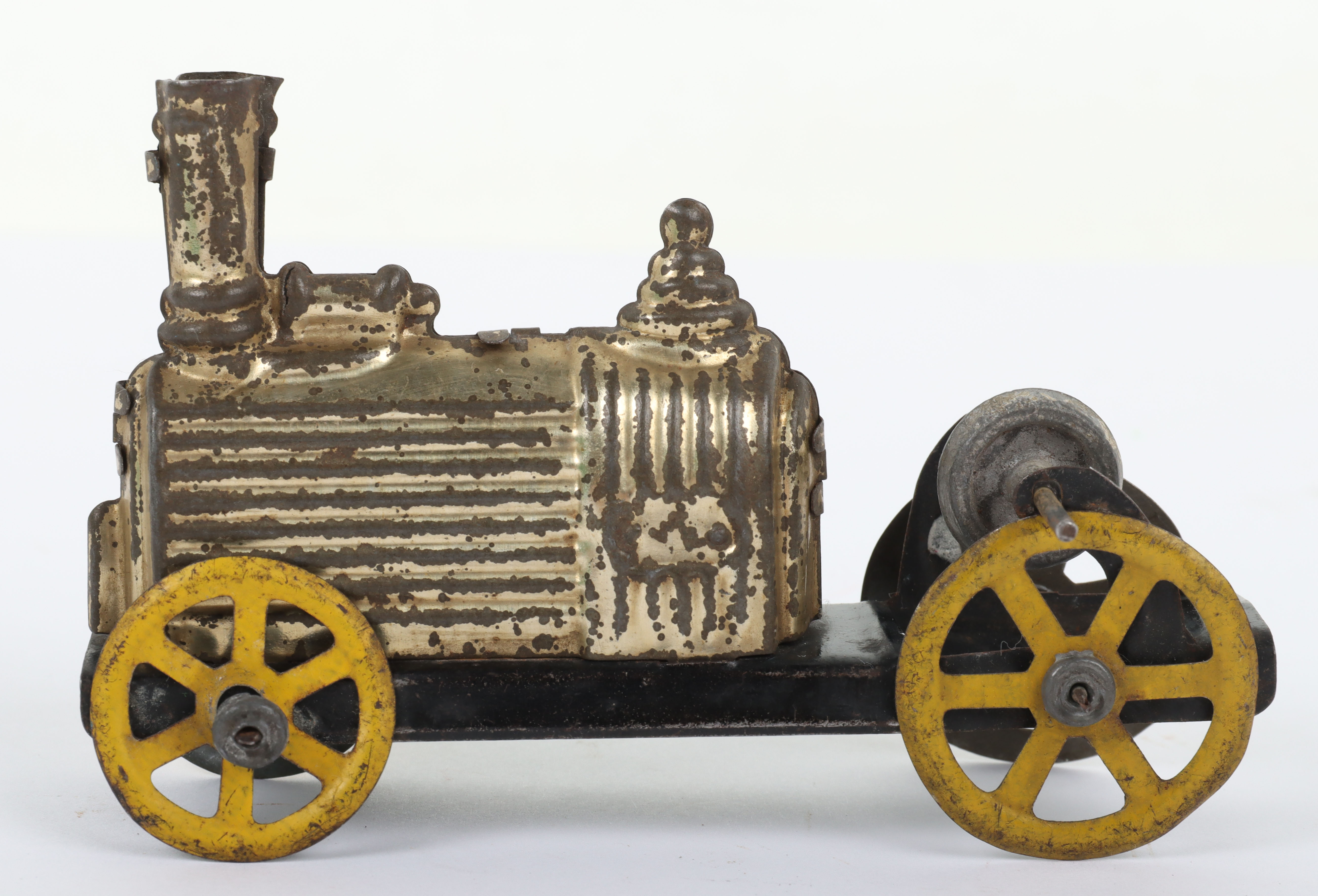 A C.R (Rossignol) pressed tinplate friction driven penny toy of an early locomotive, French circa 19 - Image 2 of 5