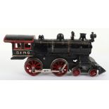 Bing gauge I cast iron 4-4-0 U.S outline clockwork locomotive, German circa 1910