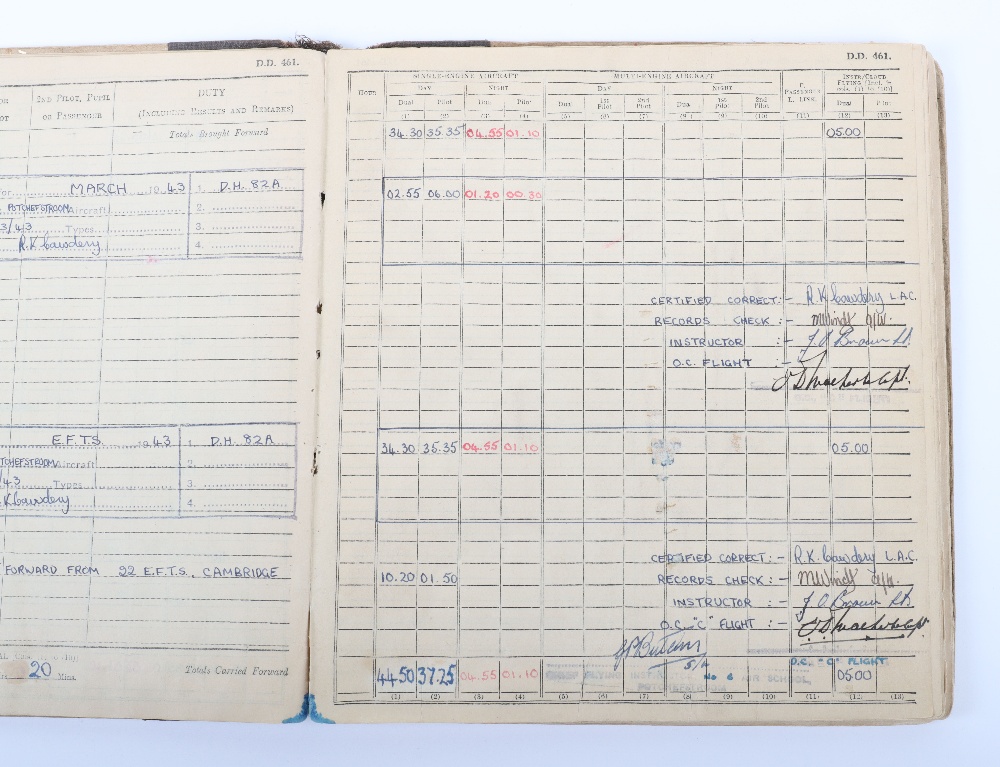 WW2 Royal Air Force Bomber Command Medal & Log Book Grouping of Flying Officer (Pilot) Ronald K Cawd - Image 11 of 11