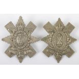2x Victorian 5th Volunteer Battalion Glasgow Highlanders Highland Light Infantry Glengarry Badges