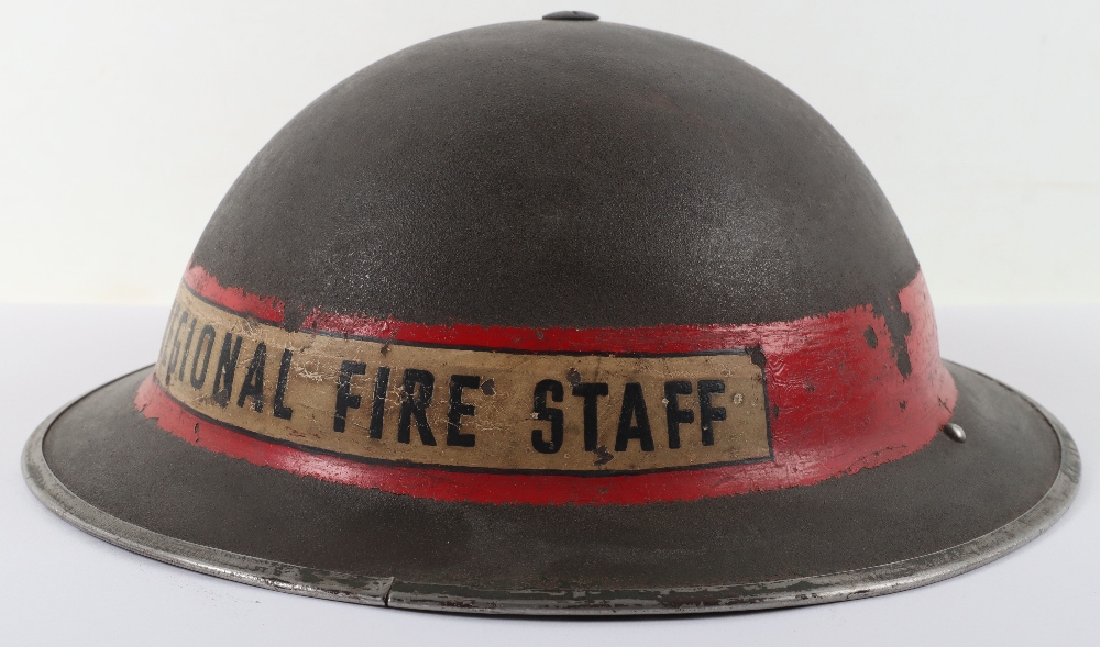 WW2 British Home Front Regional Fire Staff Steel Helmet - Image 4 of 9