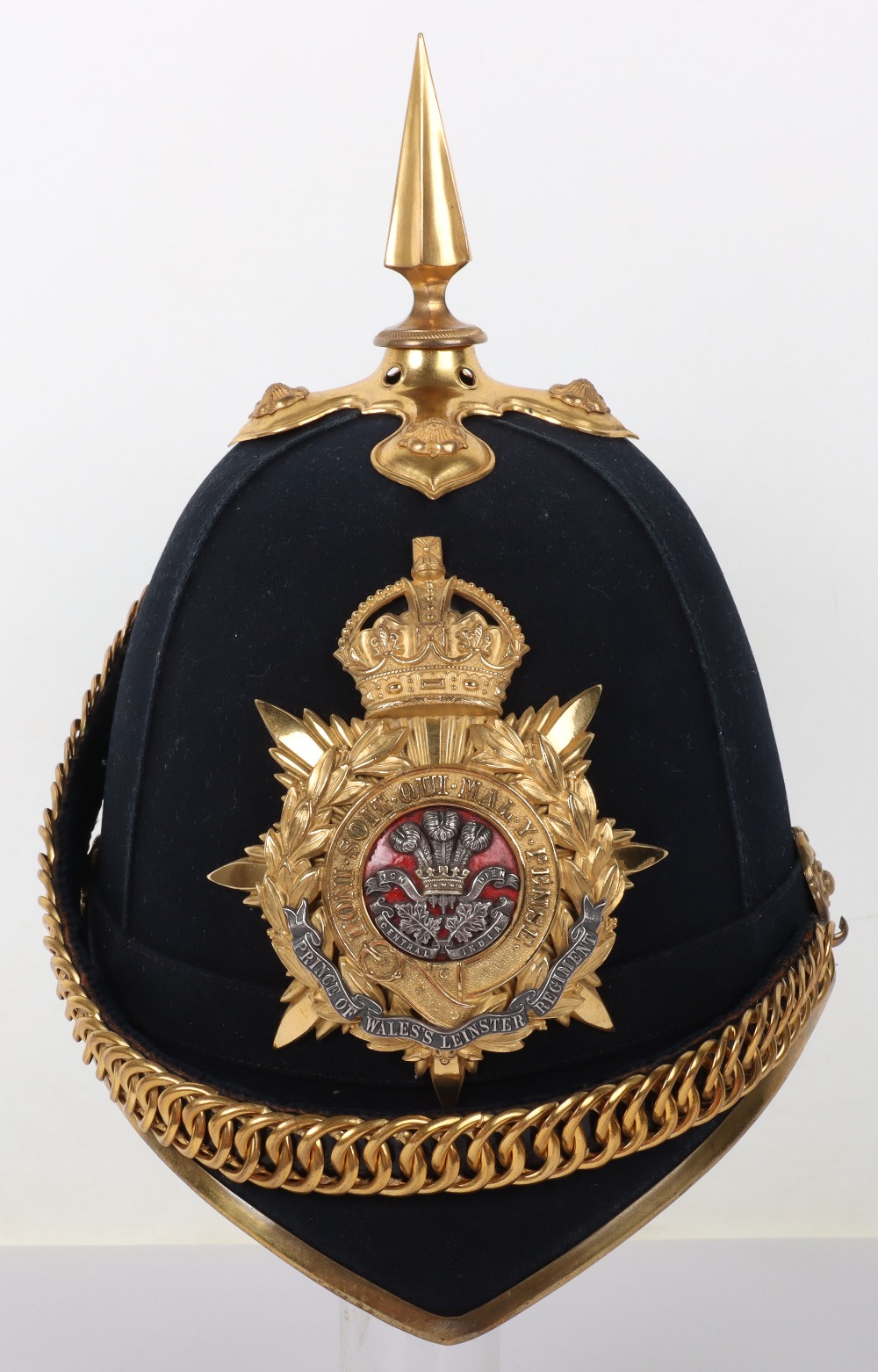 Post 1902 Prince of Wales Leinster Regiment Officers Home Service Helmet Attributed to Lieutenant Co - Image 10 of 11