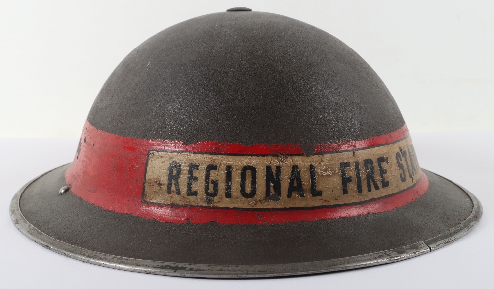 WW2 British Home Front Regional Fire Staff Steel Helmet - Image 3 of 9