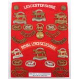 Board of Badges Relating to the Leicestershire & Royal Leicestershire Regiment