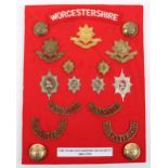 Board of Badges Relating to the Worcestershire Regiment