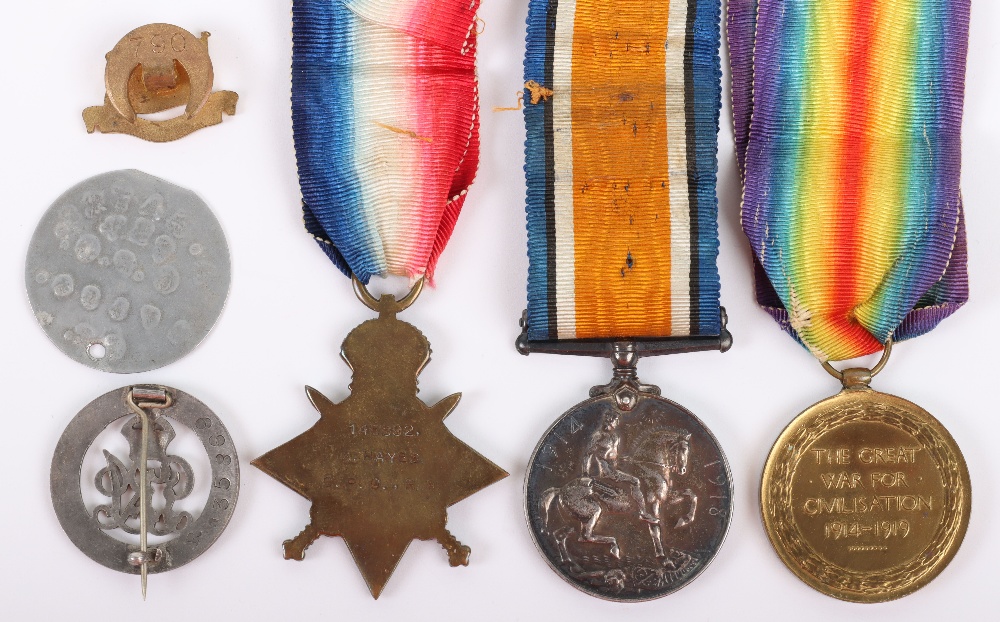 Great War 1914-15 Star Trio and Silver War Badge Medal Group to a Chief Petty Officer in the Royal N - Image 4 of 6