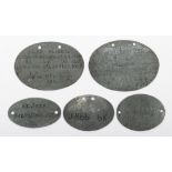 5x WW1 German Identity Discs