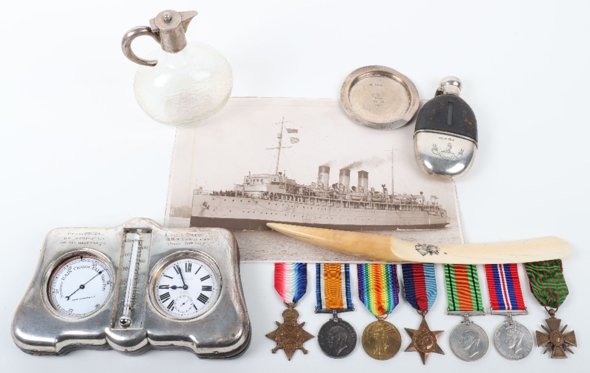 An Interesting Great War and Second World War Medal Group of Seven Awarded to an Officer Present on