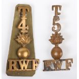 4th & 5th Territorial Battalion Royal Welsh Fusiliers Regiment Shoulder Titles