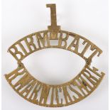 1st Birmingham Battalion Royal Warwickshire Regiment Shoulder Title