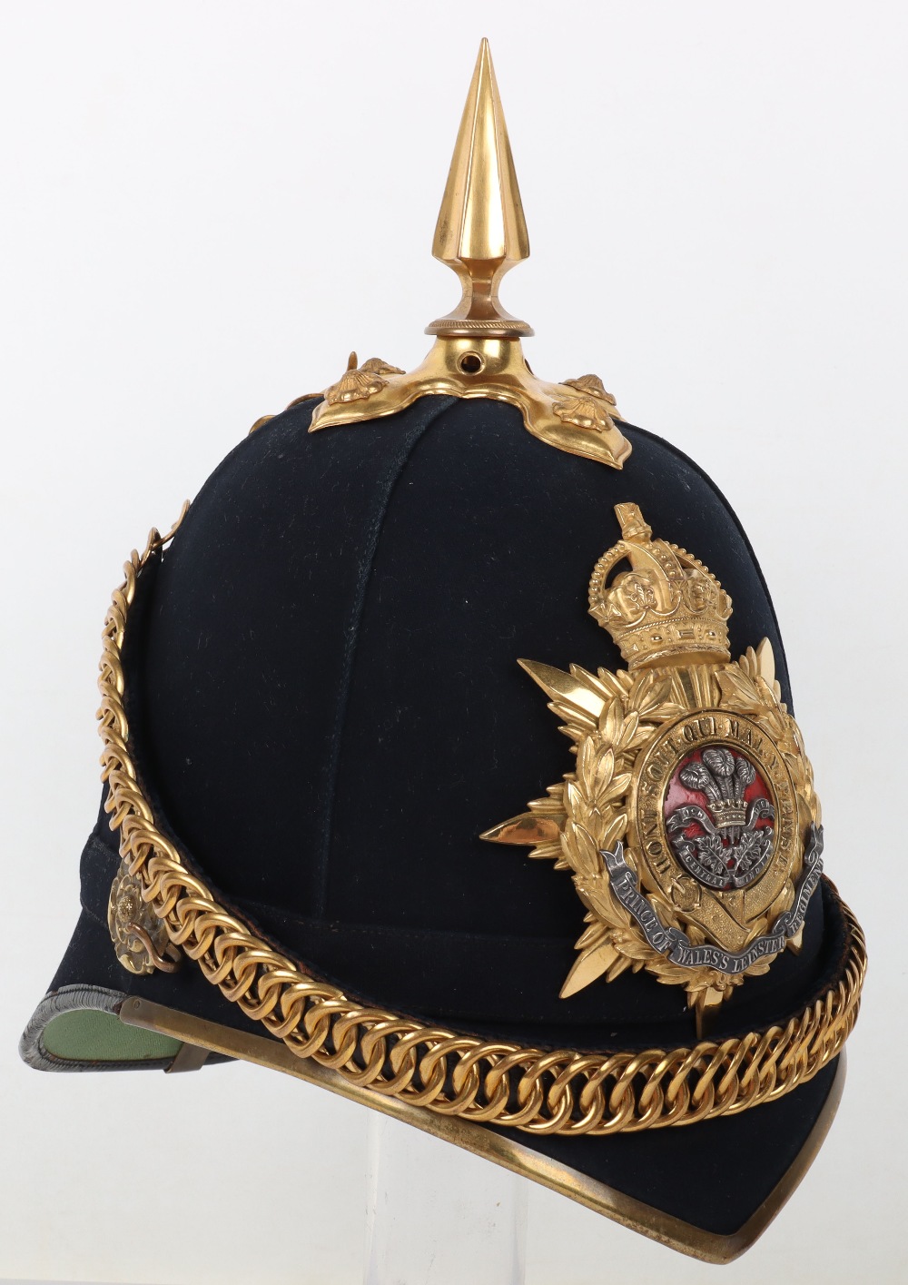 Post 1902 Prince of Wales Leinster Regiment Officers Home Service Helmet Attributed to Lieutenant Co