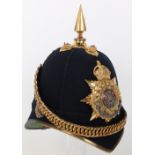Post 1902 Prince of Wales Leinster Regiment Officers Home Service Helmet Attributed to Lieutenant Co