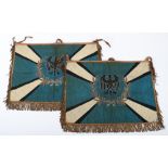 Pair of Pre-Third Reich Period Regimental Trumpet Banners for the 1st (Prussian) Battalion 18th Infa