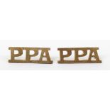 WW2 Brass Shoulder Titles “P.P.A” Popski Private Army