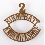 2nd Birmingham Battalion Royal Warwickshire Regiment Shoulder Title,