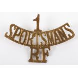 Rare 1st Sportsmans Battalion Royal Fusiliers Shoulder Title