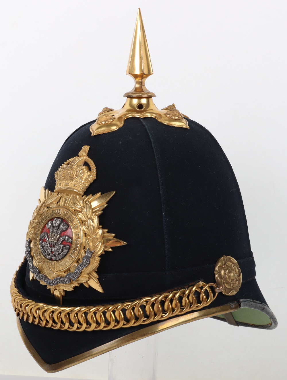 Post 1902 Prince of Wales Leinster Regiment Officers Home Service Helmet Attributed to Lieutenant Co - Image 2 of 11