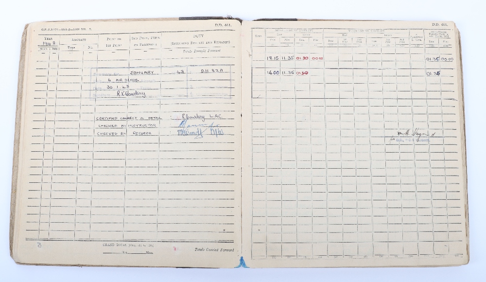 WW2 Royal Air Force Bomber Command Medal & Log Book Grouping of Flying Officer (Pilot) Ronald K Cawd - Image 10 of 11