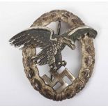 Attributed WW2 German Luftwaffe Observers Qualification Badge by Assmann & Sohn