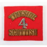 WW1 23rd Service Battalion 4th Tyneside Scottish Regimental Shoulder Title