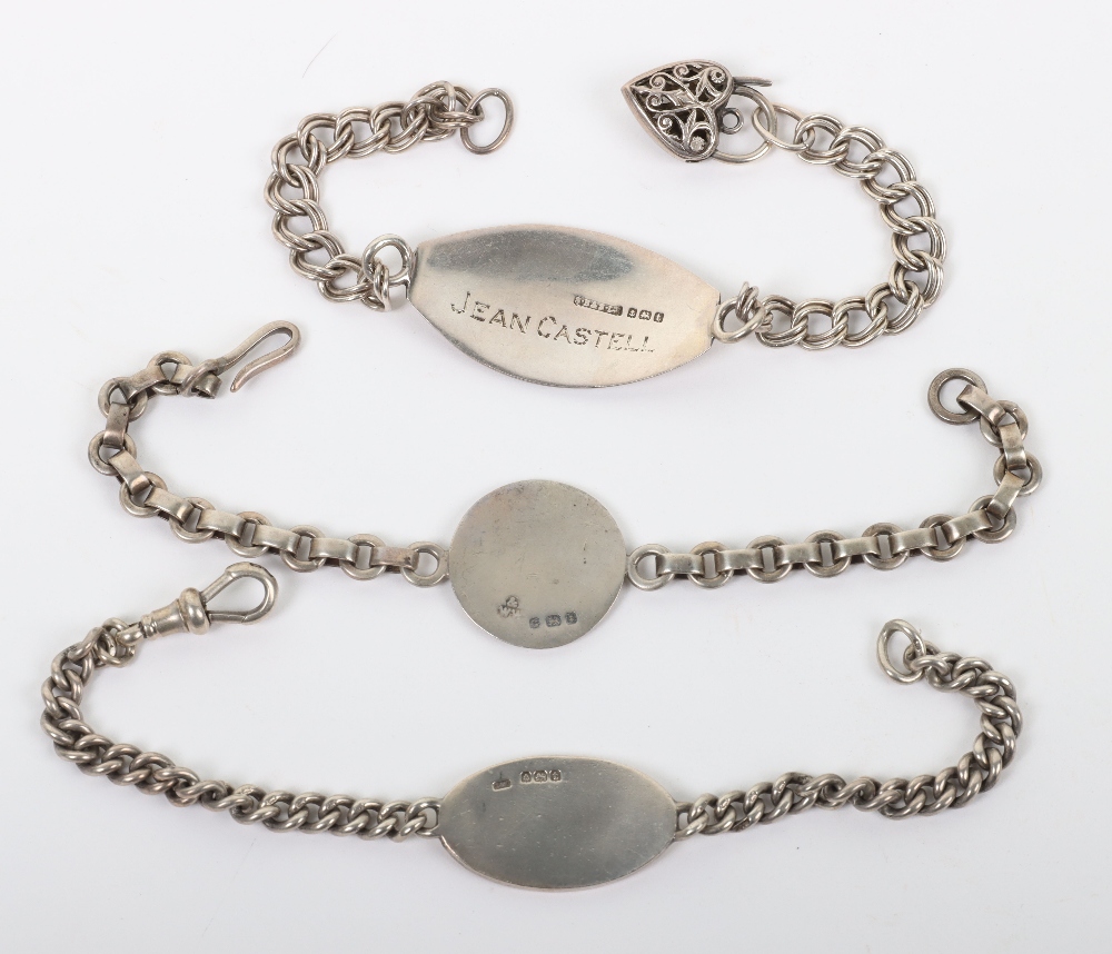 3x Hallmarked Silver Officers Identity Disc Bracelets - Image 2 of 4